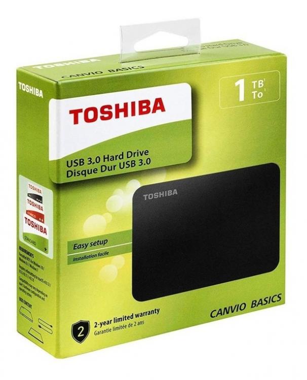 Hard Disk Esterno Toshiba Hdd Ext 2.5" 1Tb Canvio Basic Usb 3.0 Memoria Pc Ps4